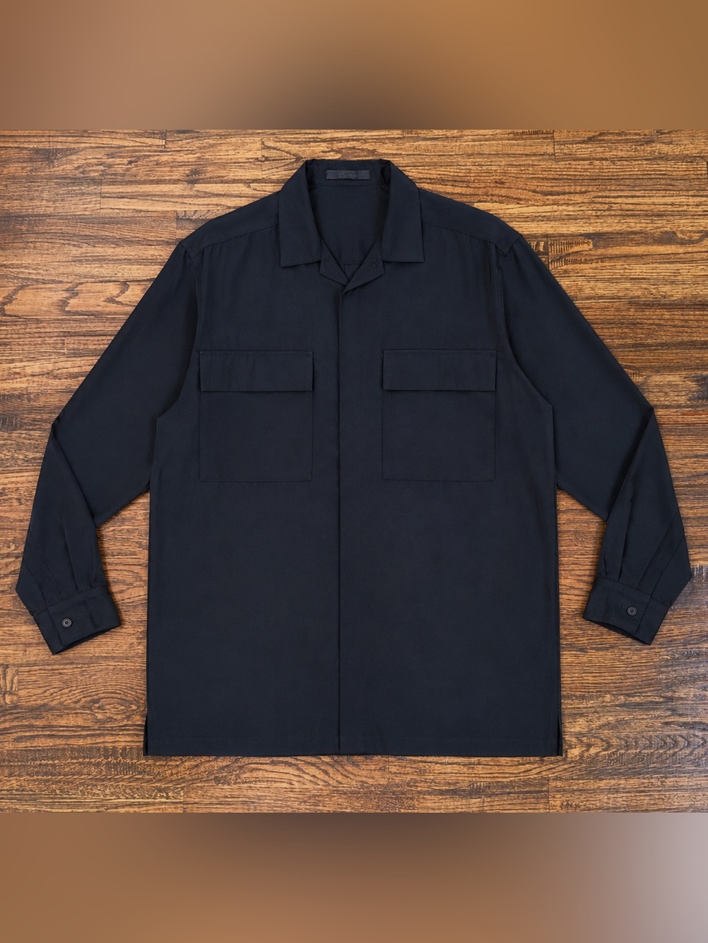 FEAR OF GOD Black L/S Oversized Crepe Shirt Size 50 (Large) Seventh Collection